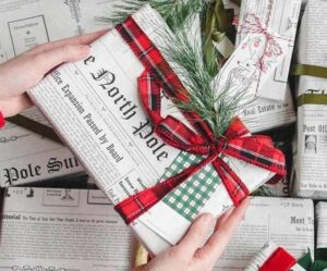 North Pole Newspaper-Christmas Wrapping Paper|Eco-Friendly, Christmas Gift  Box Wrapping Paper, Creative Newspaper Gift Box Wrapping Paper, Gift Wrap